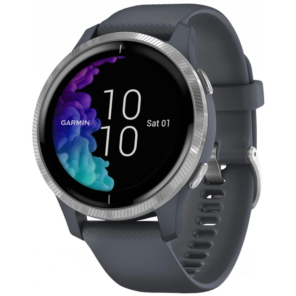 Часы Garmin Venu синий гранит с серебристым безелем
